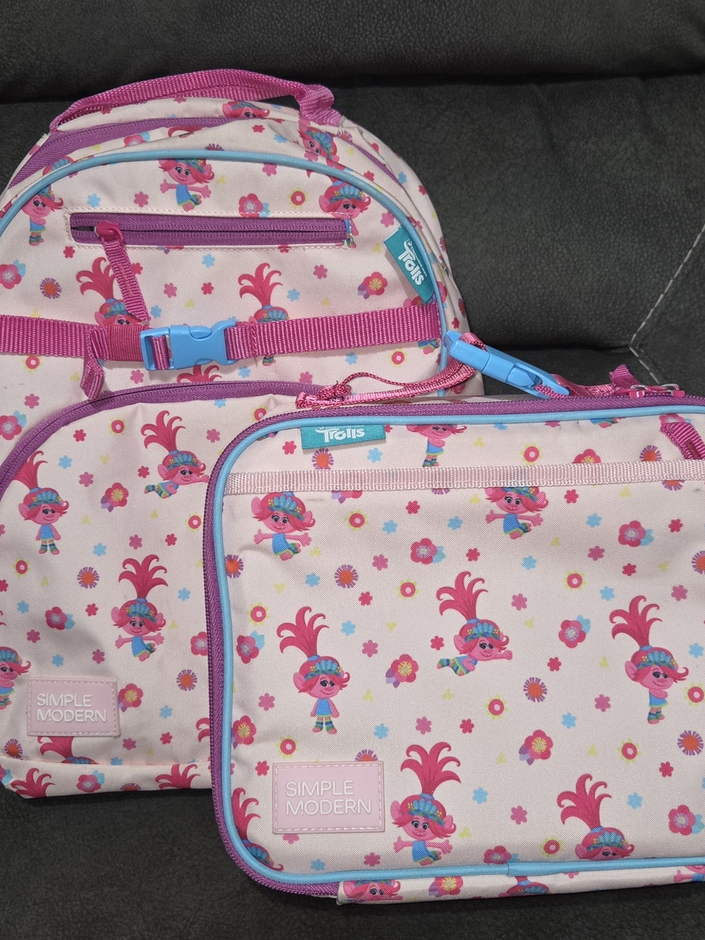 Simple Modern Trolls Poppy Size Medium School Bag & Lunch Bag For Girls